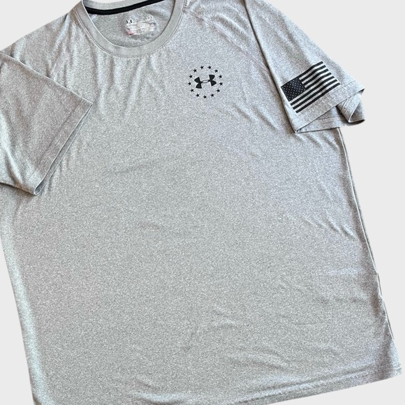 UA Under Armour Heatgear Loose Fit T-shirt Short Sleeve Gray Shirt - Picture 7 of 7